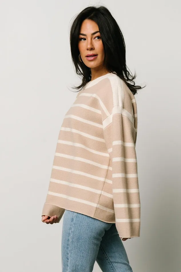 Women Sweaters Baltic Born Conway Striped Sweater Natural