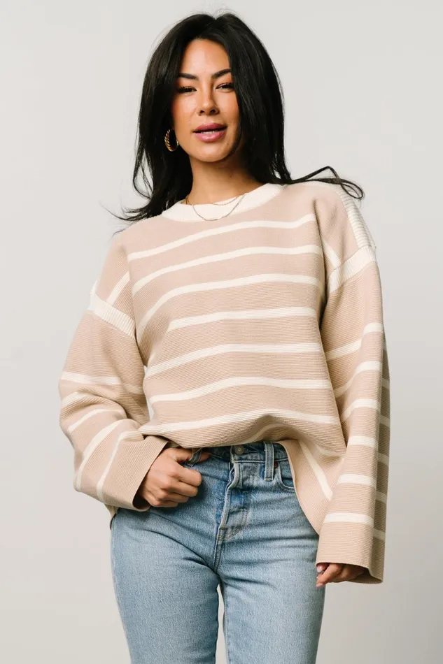 Women Sweaters Baltic Born Conway Striped Sweater Natural