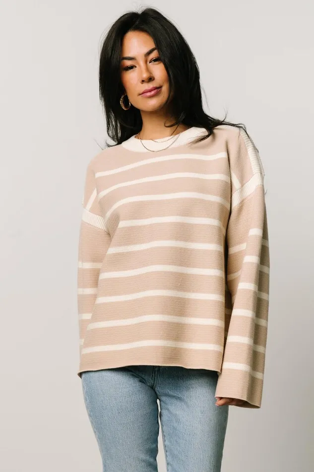 Women Sweaters Baltic Born Conway Striped Sweater Natural