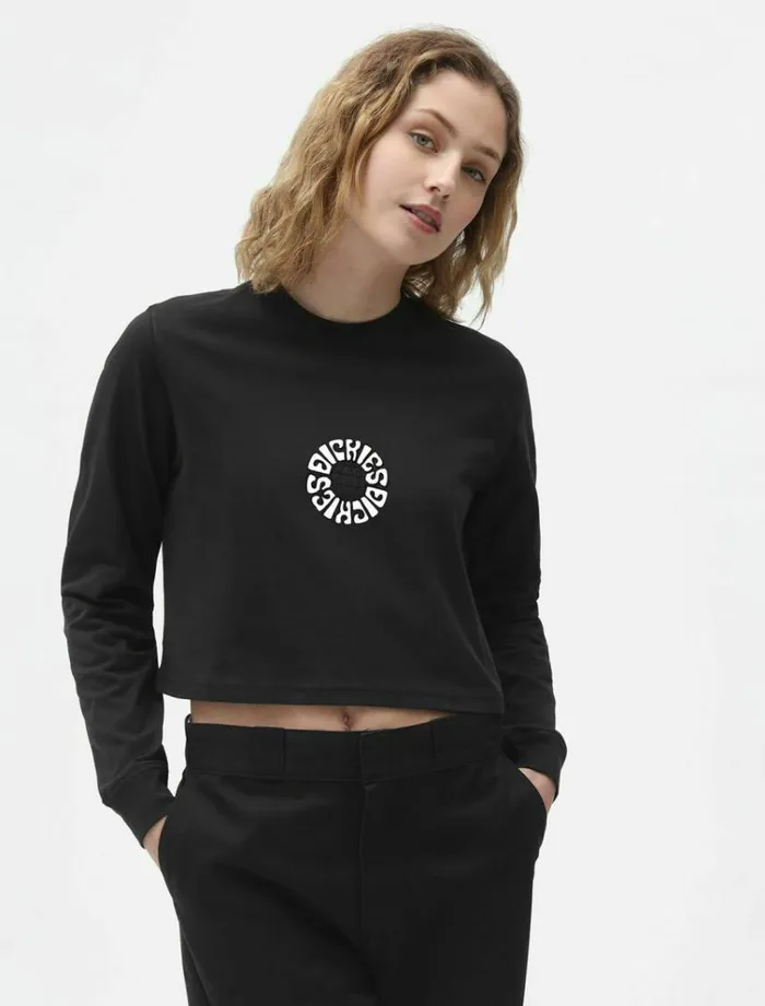 Women TShirts and Tops Dickies Globe TShirt Crop Black