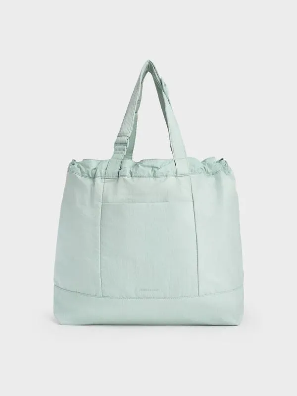 Women Terra Nylon Reversible Tote Bag 8211 Sage Green CHARLES and KEITH Slouchy Bags