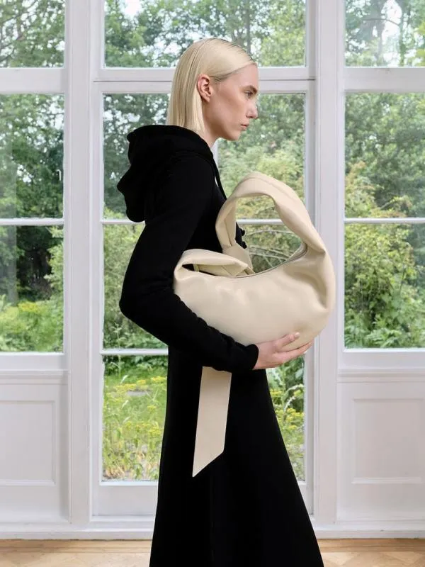 Women Toni Knotted Crescent Hobo Bag 8211 Chalk CHARLES and KEITH Hobo Bags