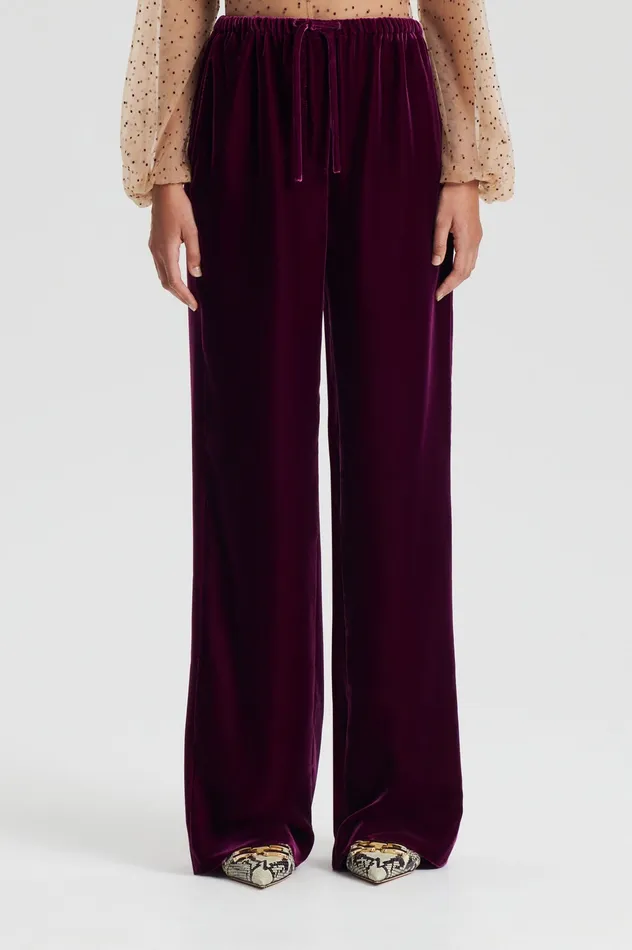 Women Trousers Scanlan Theodore VELVET TROUSER MULBERRY Women Trousers Scanlan Theodore VELVET TROUSER MULBERRY