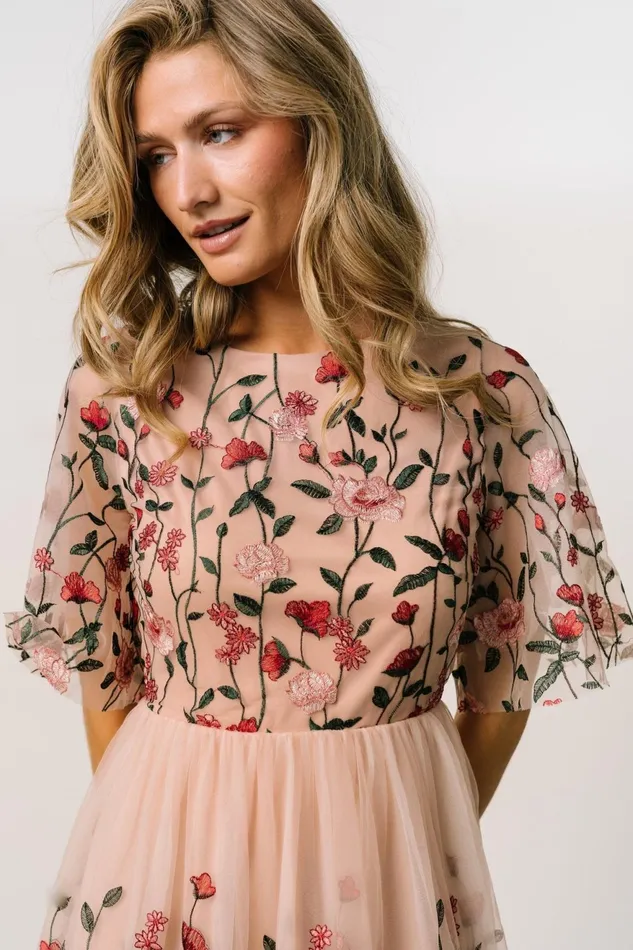 Women Wedding Guest Baltic Born Duchess Tulle Dress Rose Garden