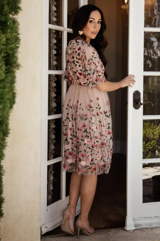 Women Wedding Guest Baltic Born Duchess Tulle Dress Rose Garden
