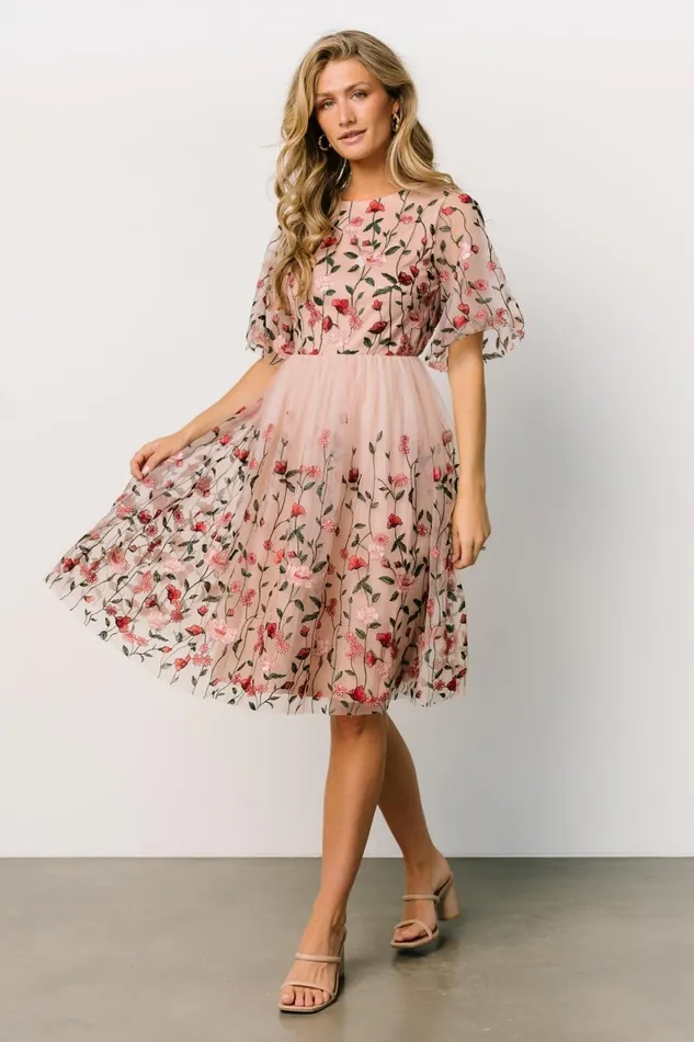 Women Wedding Guest Baltic Born Duchess Tulle Dress Rose Garden