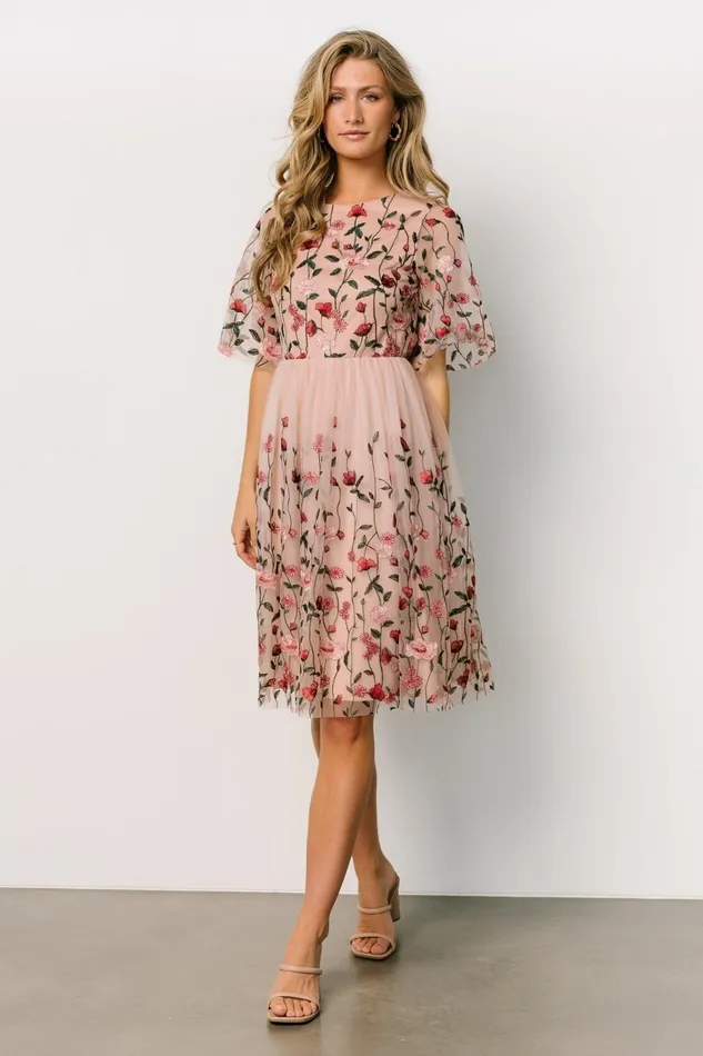 Women Wedding Guest Baltic Born Duchess Tulle Dress Rose Garden