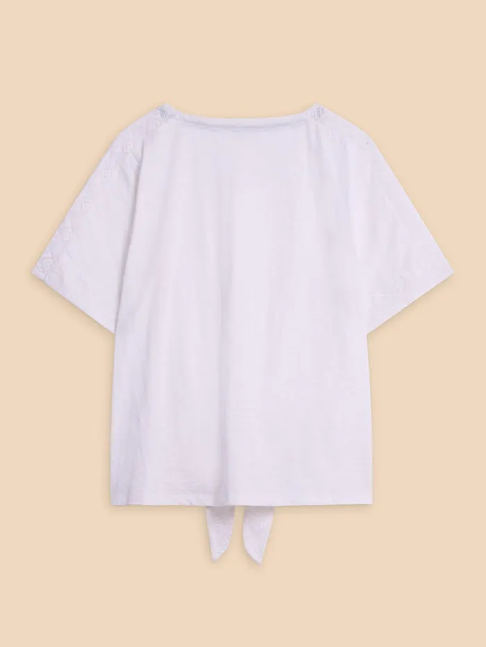 Women White Stuff Clothing EMBROIDERED TIE HEM TOP