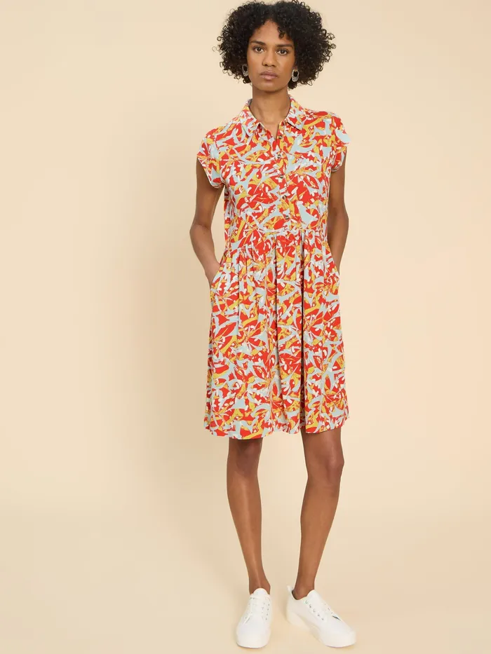 Women White Stuff Clothing Everly Printed Jersey Shirt Dress