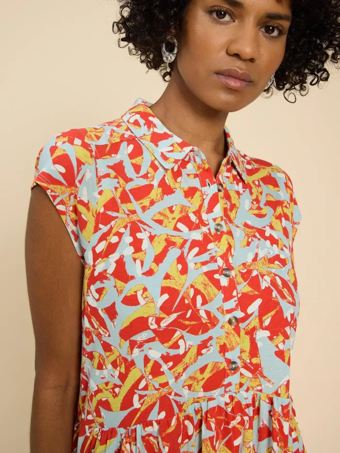Women White Stuff Clothing Everly Printed Jersey Shirt Dress