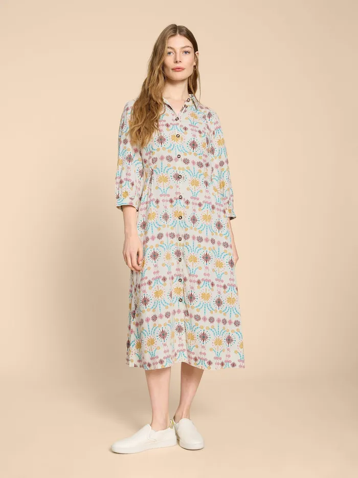 Women White Stuff Clothing Hayden Linen Blend Shirt Dress
