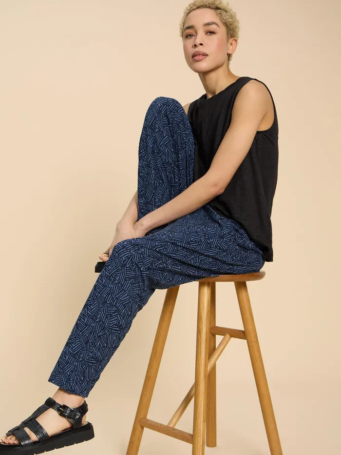 Women White Stuff Clothing Maison Eco Vero Printed Jersey Trouser