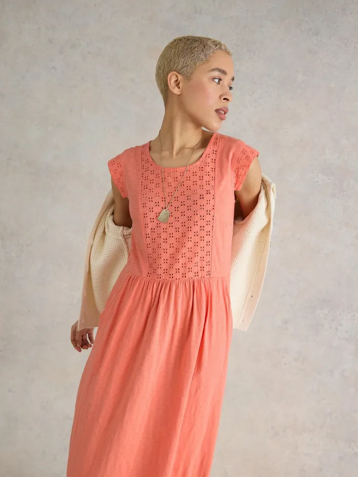 Women White Stuff Clothing Violet Broderie Jersey Dress