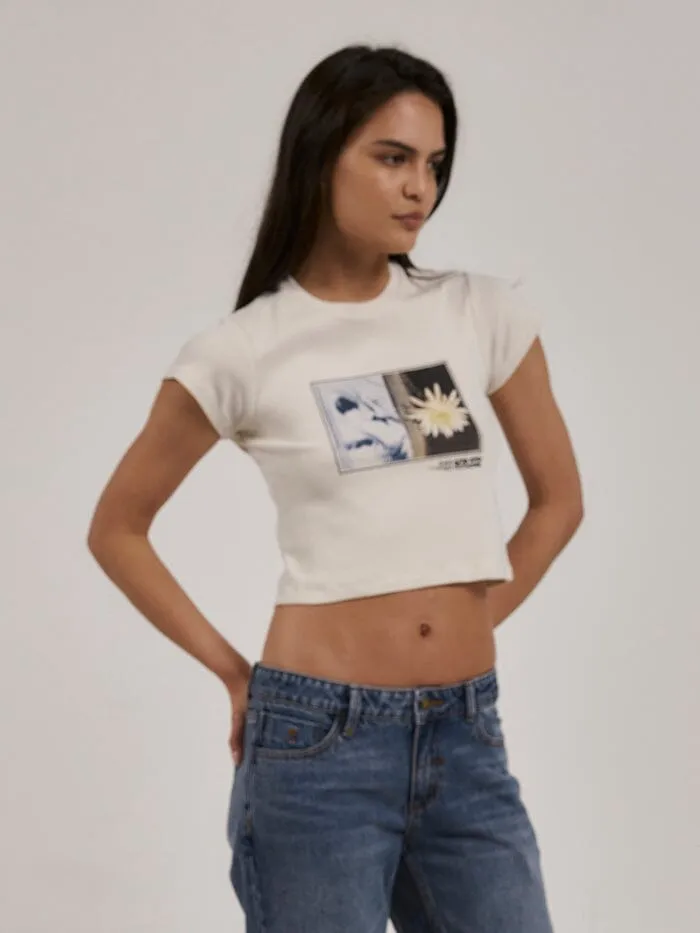 Womens A And H Mini Tee Heritage White Thrills Tops and Tees
