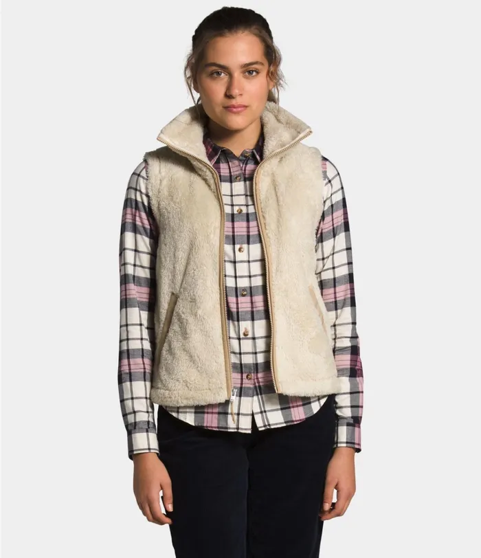 Womens Furry Fleece Vest Bleached Sandhawthorne Khaki The North Face Fleece