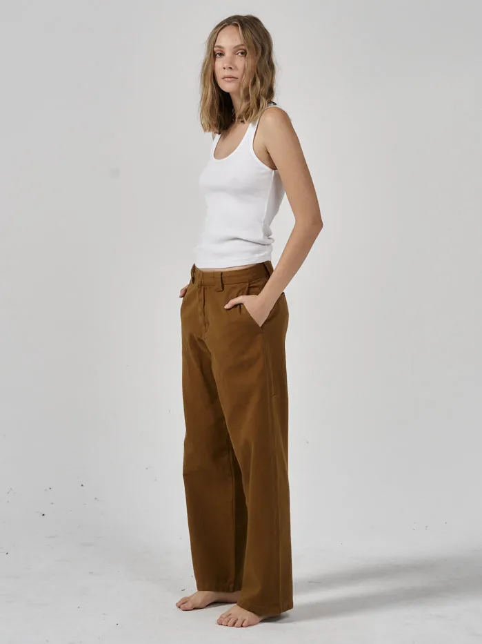 Womens Lax Low Slung Pant Tobacco Thrills Pants