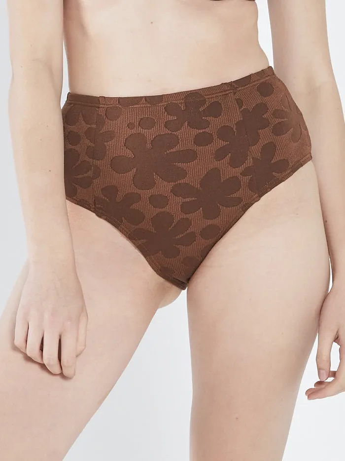 Womens Layla High Waist Bikini Bottom Washed Cocoa Thrills Swim