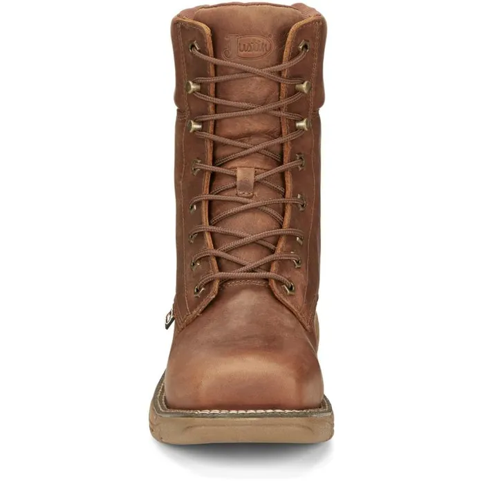 Work Men Justin Boots 8034 Rush Nano Composite Waterproof LaceUp Work Boot Barley Brown 040brown041