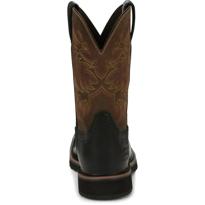 Work Men Justin Boots Driller 11034 Composite Toe Work Boot Black