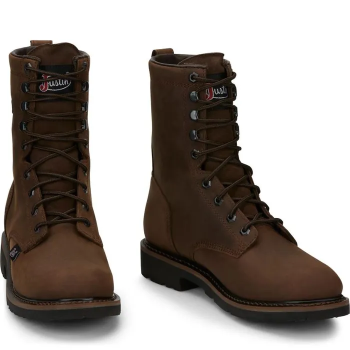 Work Men Justin Boots Drywall 8034 Waterproof LaceUp Work Boot Aged Brown 040brown041