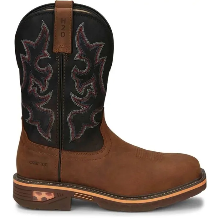 Work Men Justin Boots Resistor 11034 Waterproof Nano Composite Toe Work Boot Rustic Brown 040brown041