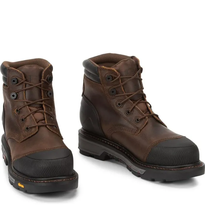 Work Men Justin Boots Warhawk 6034 Nano Composite Toe Waterproof Work Boot Whiskey Brown 040brown041