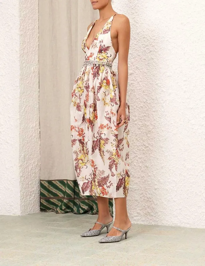 Zimmermann Clothing Matchmaker Tulip Dress Ivory Tropical Floral 8211 Women
