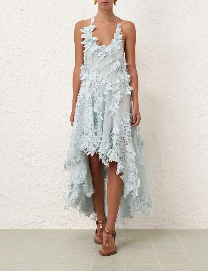 Zimmermann Dresses Natura Lasercut Halter Dress Mint 8211 Women