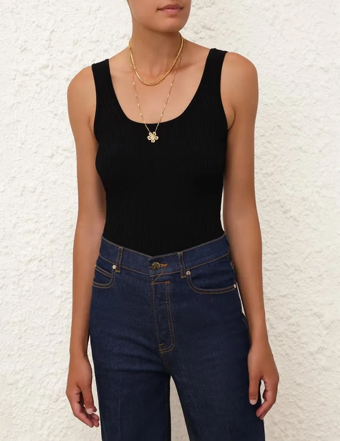 Zimmermann Knitwear Scoop Neck Tank Black 8211 Women