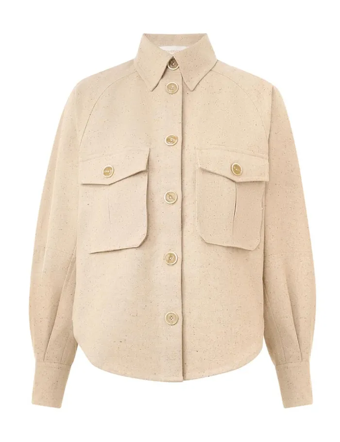 Zimmermann Tops Natura Oversized Pocket Jacket Natural 8211 Women